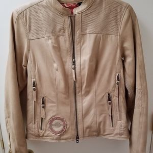 Ladies Harley Davidson tan leather jacket